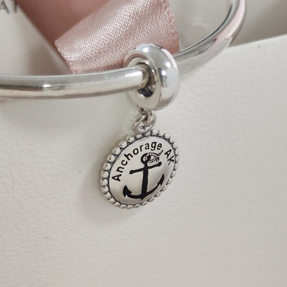 Pandora Anchorage AK Exclusive Travel Destination Dangle Charm S925 Silver - Picture 7 of 8